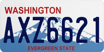 WA license plate AXZ6621