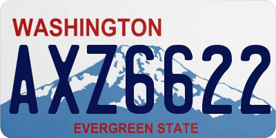 WA license plate AXZ6622