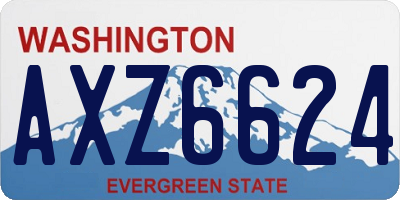WA license plate AXZ6624