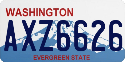 WA license plate AXZ6626