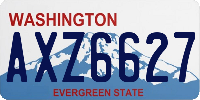 WA license plate AXZ6627