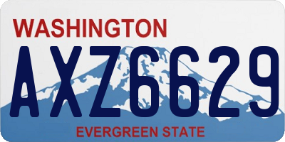 WA license plate AXZ6629