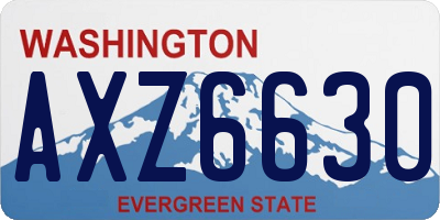 WA license plate AXZ6630