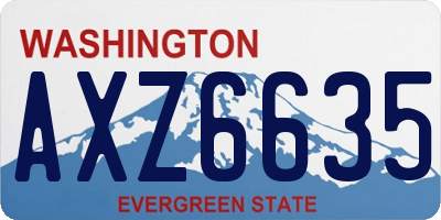 WA license plate AXZ6635