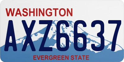 WA license plate AXZ6637
