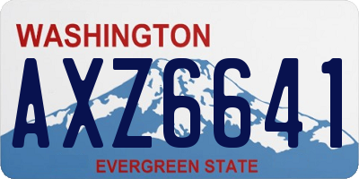 WA license plate AXZ6641