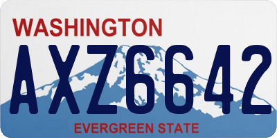 WA license plate AXZ6642