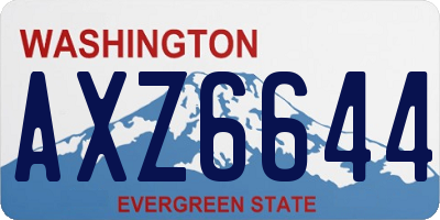 WA license plate AXZ6644