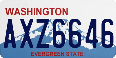 WA license plate AXZ6646