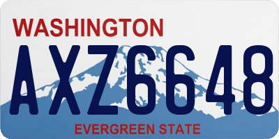 WA license plate AXZ6648
