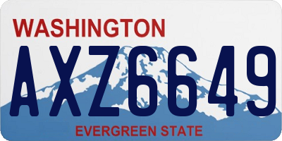 WA license plate AXZ6649