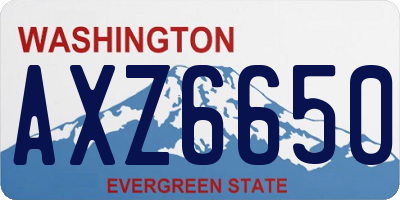 WA license plate AXZ6650