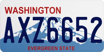 WA license plate AXZ6652