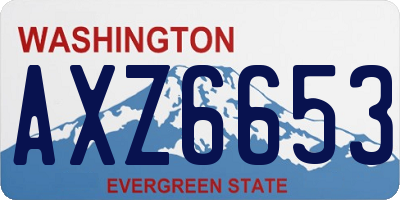 WA license plate AXZ6653