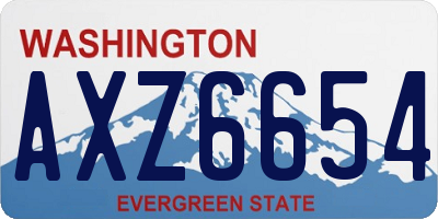 WA license plate AXZ6654