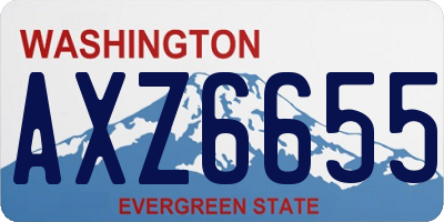 WA license plate AXZ6655