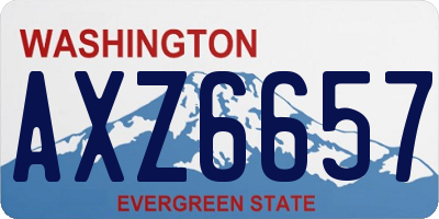 WA license plate AXZ6657