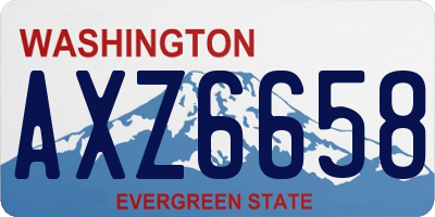 WA license plate AXZ6658