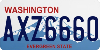 WA license plate AXZ6660