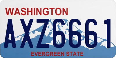 WA license plate AXZ6661