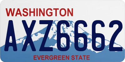 WA license plate AXZ6662