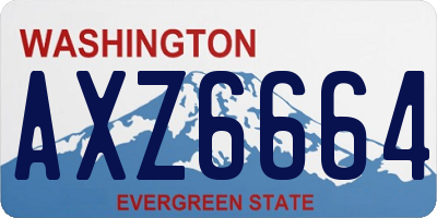 WA license plate AXZ6664