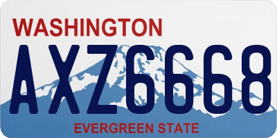 WA license plate AXZ6668