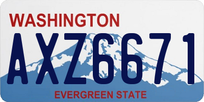 WA license plate AXZ6671