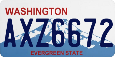 WA license plate AXZ6672