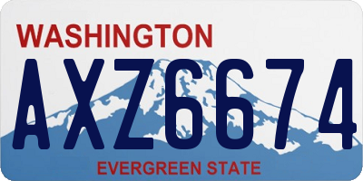 WA license plate AXZ6674