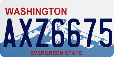 WA license plate AXZ6675