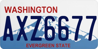 WA license plate AXZ6677
