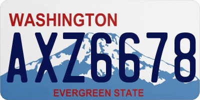 WA license plate AXZ6678