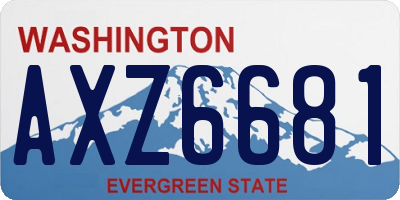 WA license plate AXZ6681