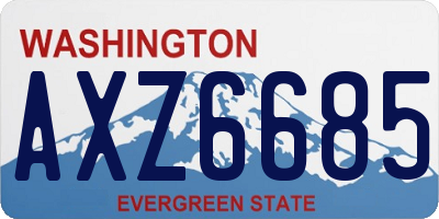 WA license plate AXZ6685