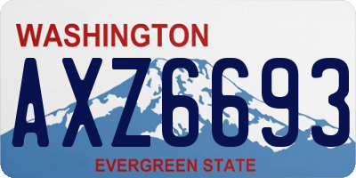 WA license plate AXZ6693