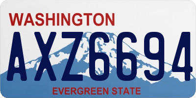 WA license plate AXZ6694