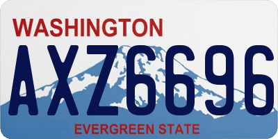 WA license plate AXZ6696