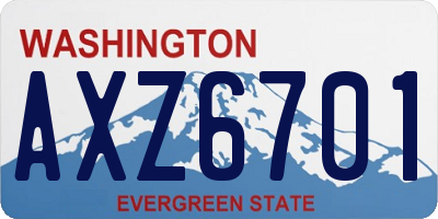 WA license plate AXZ6701