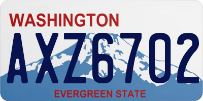 WA license plate AXZ6702