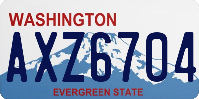 WA license plate AXZ6704