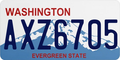 WA license plate AXZ6705