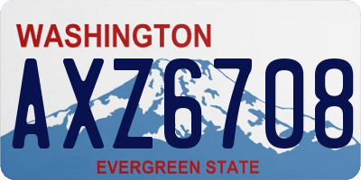 WA license plate AXZ6708