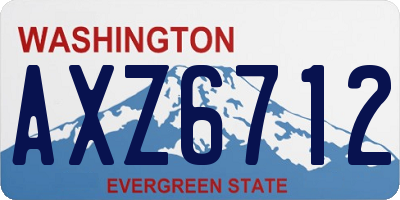 WA license plate AXZ6712