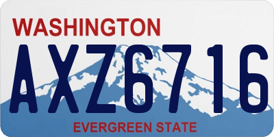 WA license plate AXZ6716