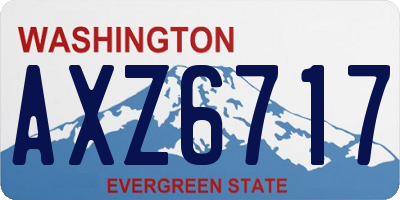 WA license plate AXZ6717