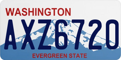 WA license plate AXZ6720