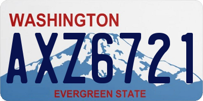 WA license plate AXZ6721