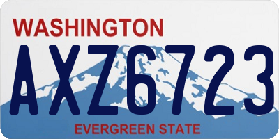 WA license plate AXZ6723