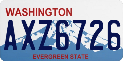 WA license plate AXZ6726